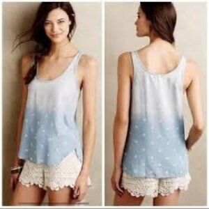 Anthropologie Cloth & Stone Chambray Polka Dot Ombre Tank‎ Top sz Small